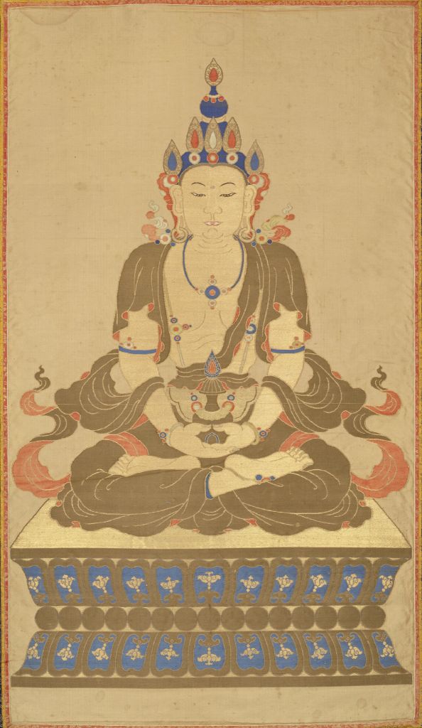 图片[1]-Brocade Gold Thread Infinite Buddha Thangka-China Archive